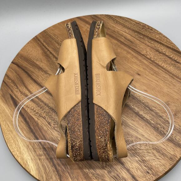 Birkenstock Sandals Womens Size 9 Tan Brown Leather Strappy Buckle Comfort Shoes - Picture 11 of 11